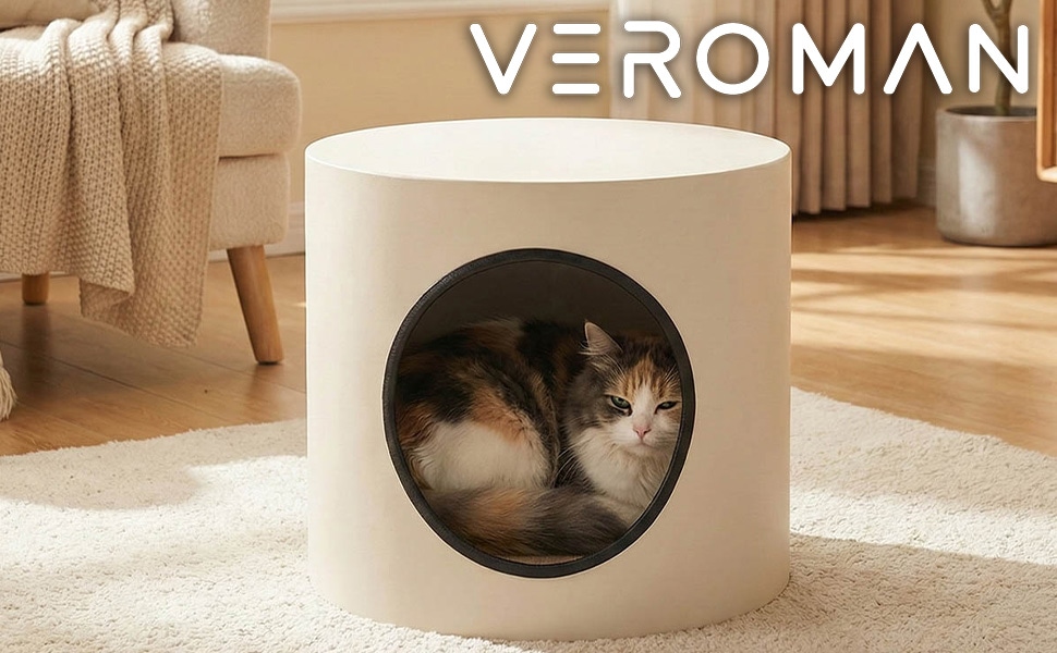 VeroMan 半円ドーム型 ペットベッド スツール兼用 猫ベッド 犬用ベッド