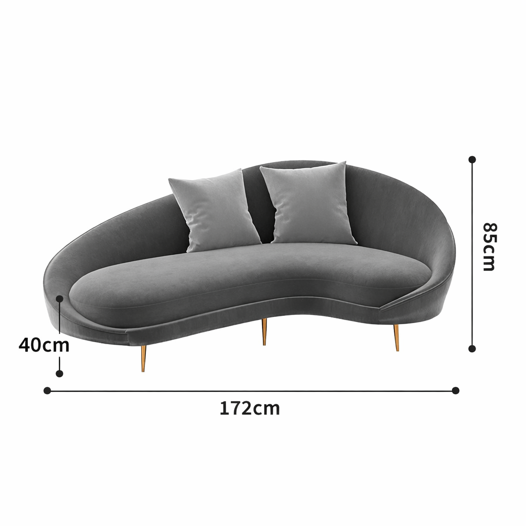 モダン曲線デザインソファ VeroMan アーチ型 曲線デザイン ソファ やわらかフォルム やさしい座り