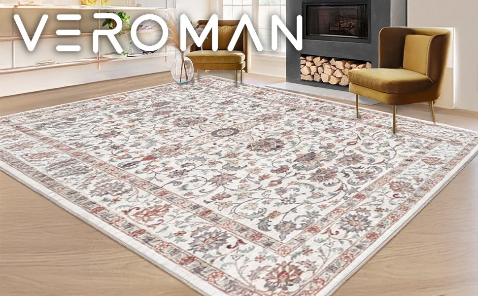 140x200cm]VeroMan レトロ エスニック風 ラグ カーペット 絨毯 洗える