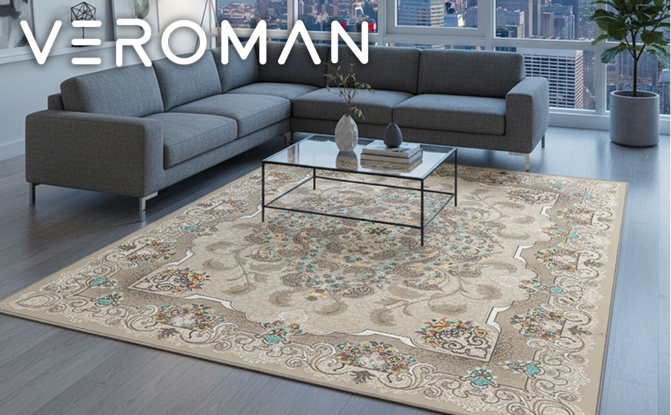 160x230cm]VeroMan レトロ エスニック風 ラグ カーペット 絨毯 洗える