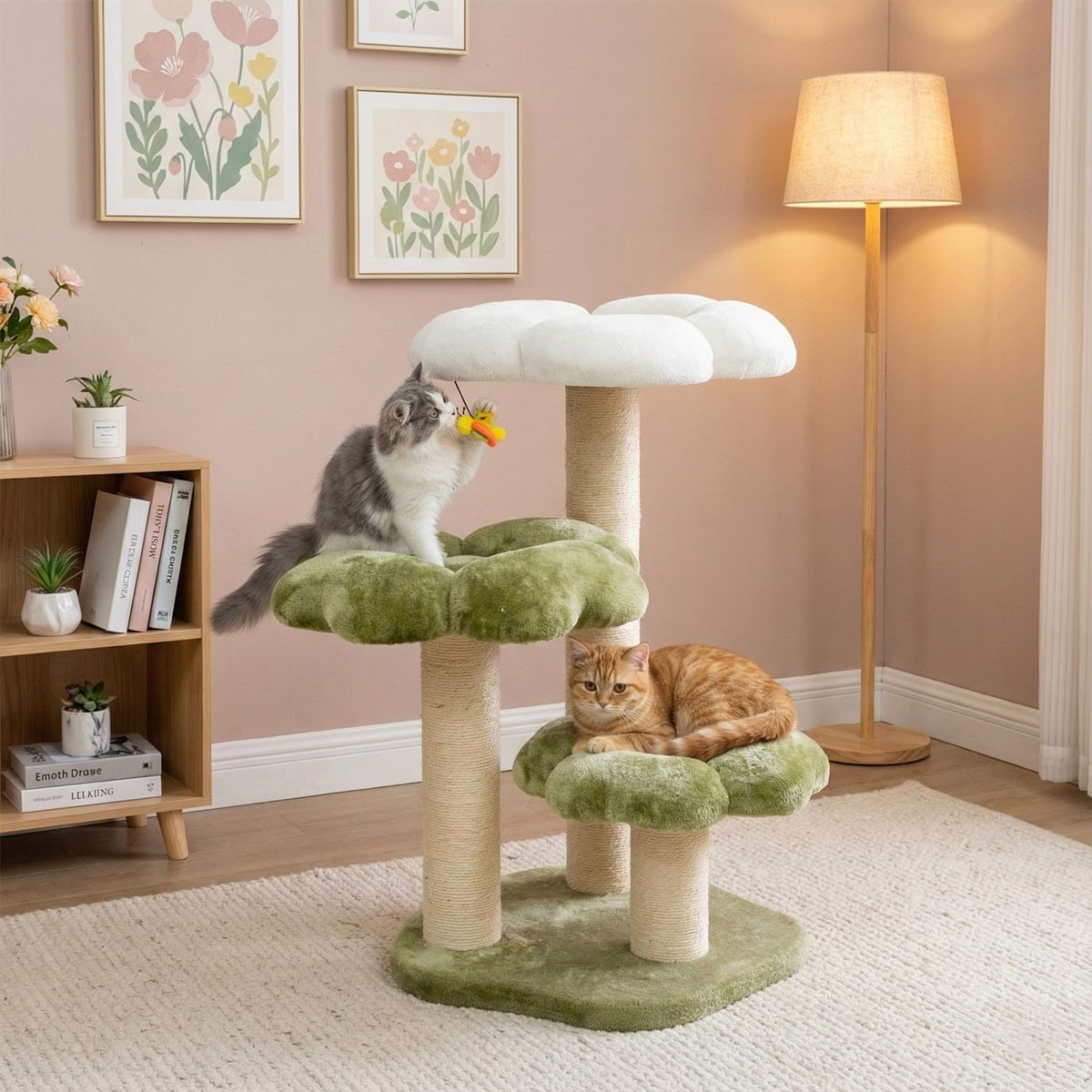【新品】VEROMAN キャットタワー 大型猫対応 宇宙カプセル剣麻爪とぎ付き VeroMan キャットタワー 大型猫対応 豪華フラワーデザイン 花型