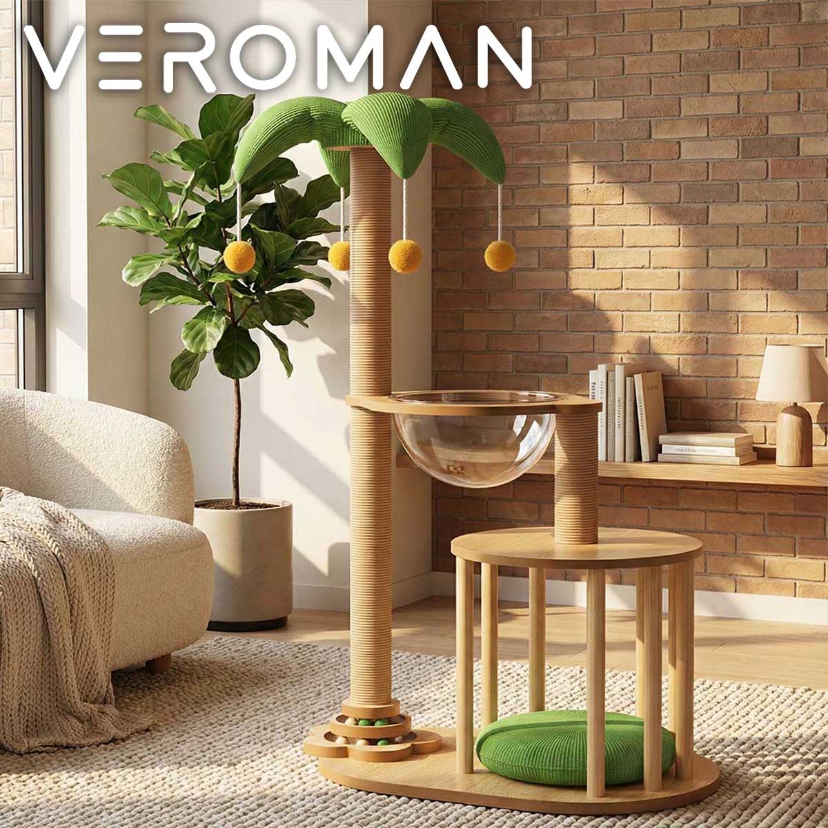 VeroMan キャットタワー 猫ベッド一体型 宇宙カプセルデザイン 家用 猫