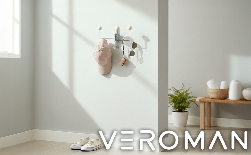 VeroMan 3段 壁掛けハンガー 壁掛けフック フック コートラック ラック