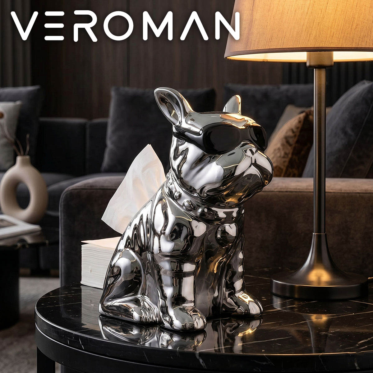 VeroManブルドック型 ティッシュケース 犬 ドッグ ティッシュボックス