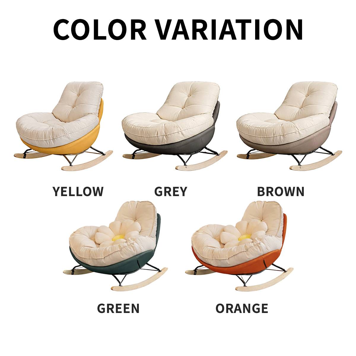 VeroMan ロッキングチェア 1人掛け パーソナルチェア 揺れる 足置き