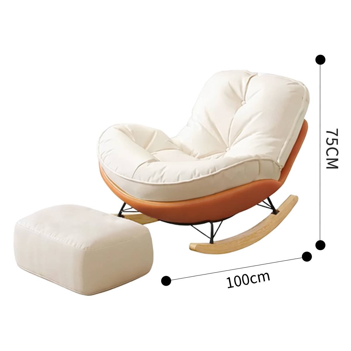 オットマン付き] VeroMan ロッキングチェア 1人掛け パーソナルチェア