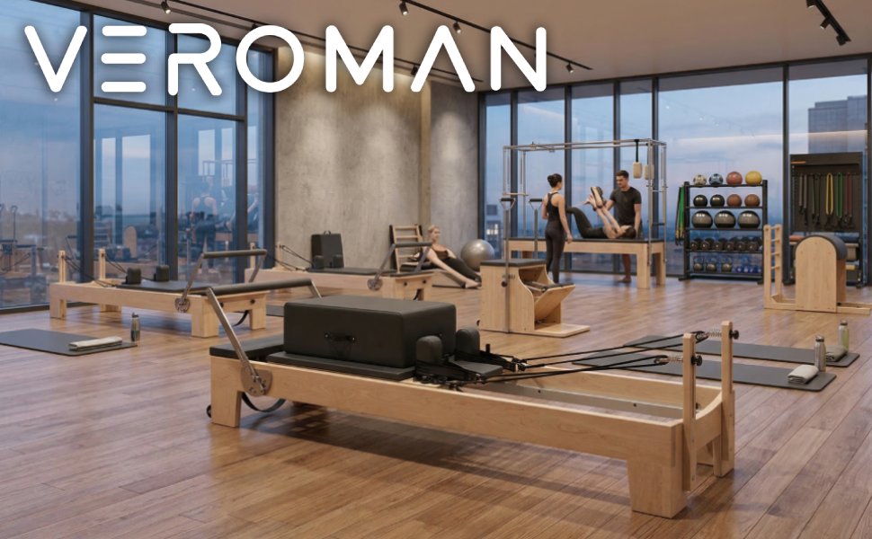 送料込】[メープル材] VeroMan ピラティスマシン リフォーマー 木製