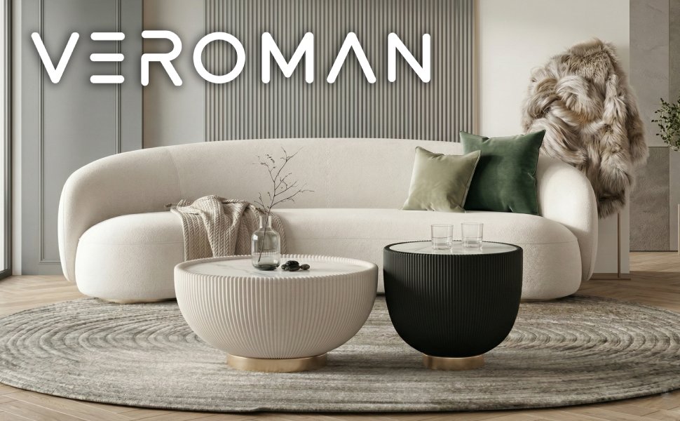 2点セット] VeroMan サイドテーブルセット サイドテーブル 2点 大理石