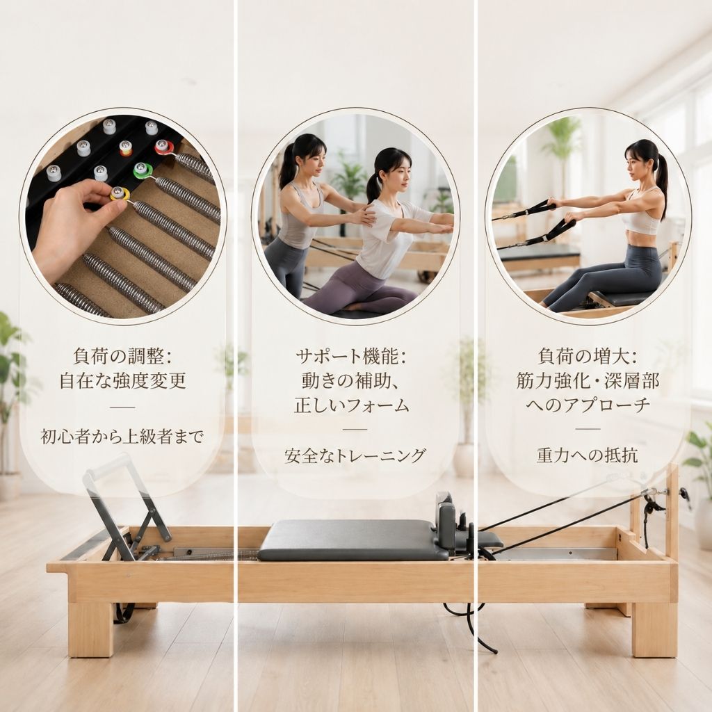 送料込】[オーク材] VeroMan ピラティスマシン リフォーマー 木製