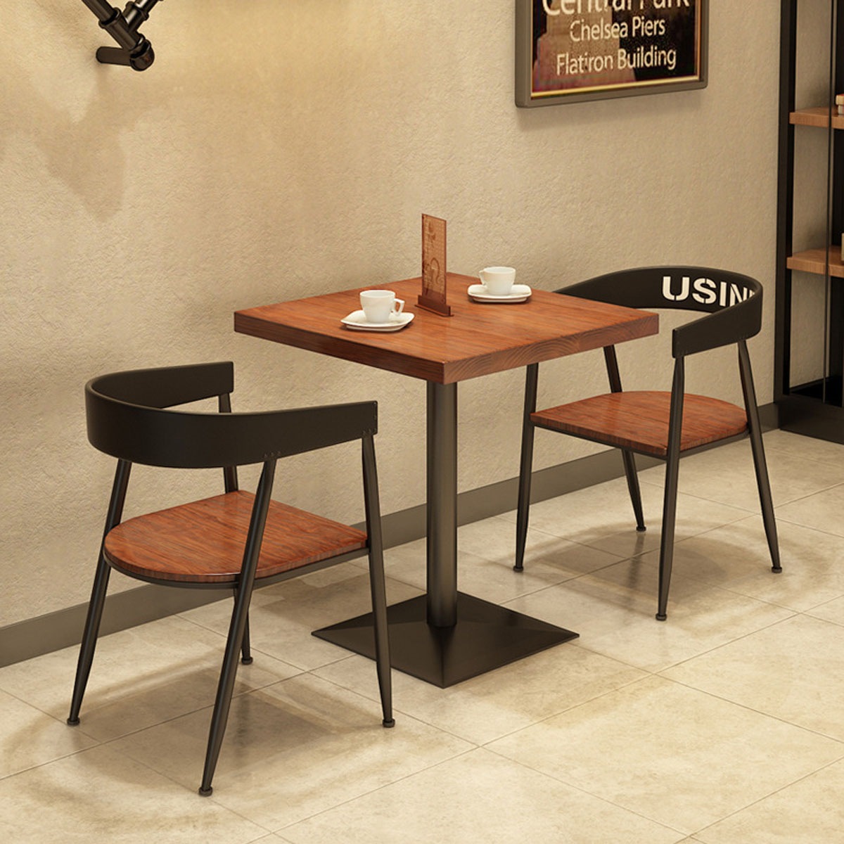 VeroMan 小型カフェテーブル シンプルな四角形デザイン 屋外対応 軽量