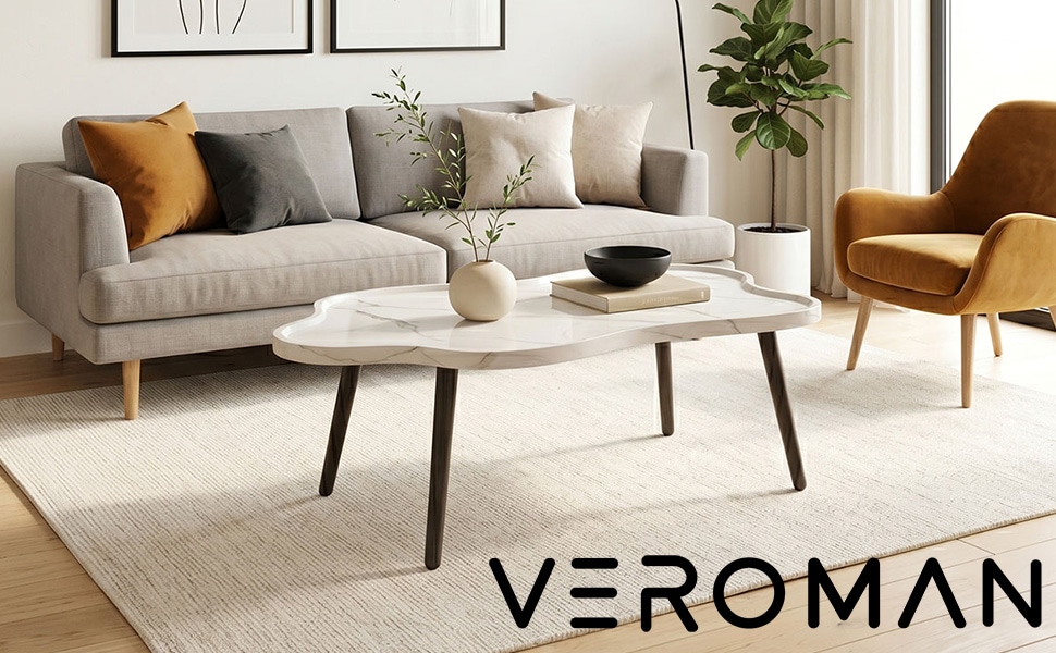 大] VeroMan センターテーブル ローテーブル サイドテーブル 雲型