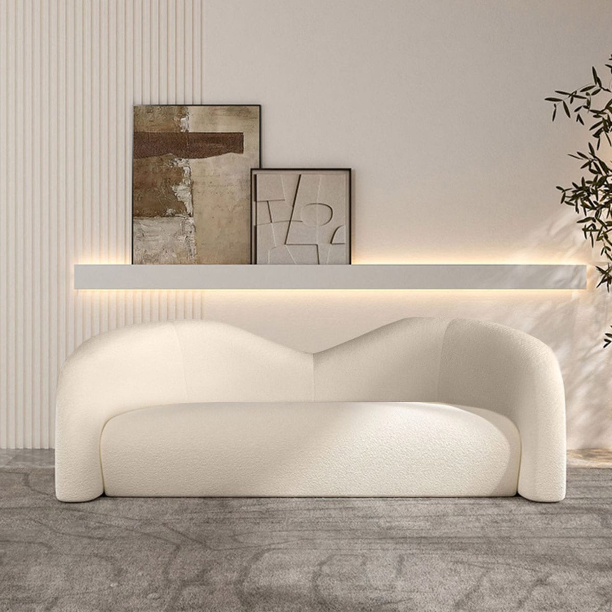 2人掛け】VeroMan もこもこ ソファ 2人掛け ソフトチェア ミニマリスト