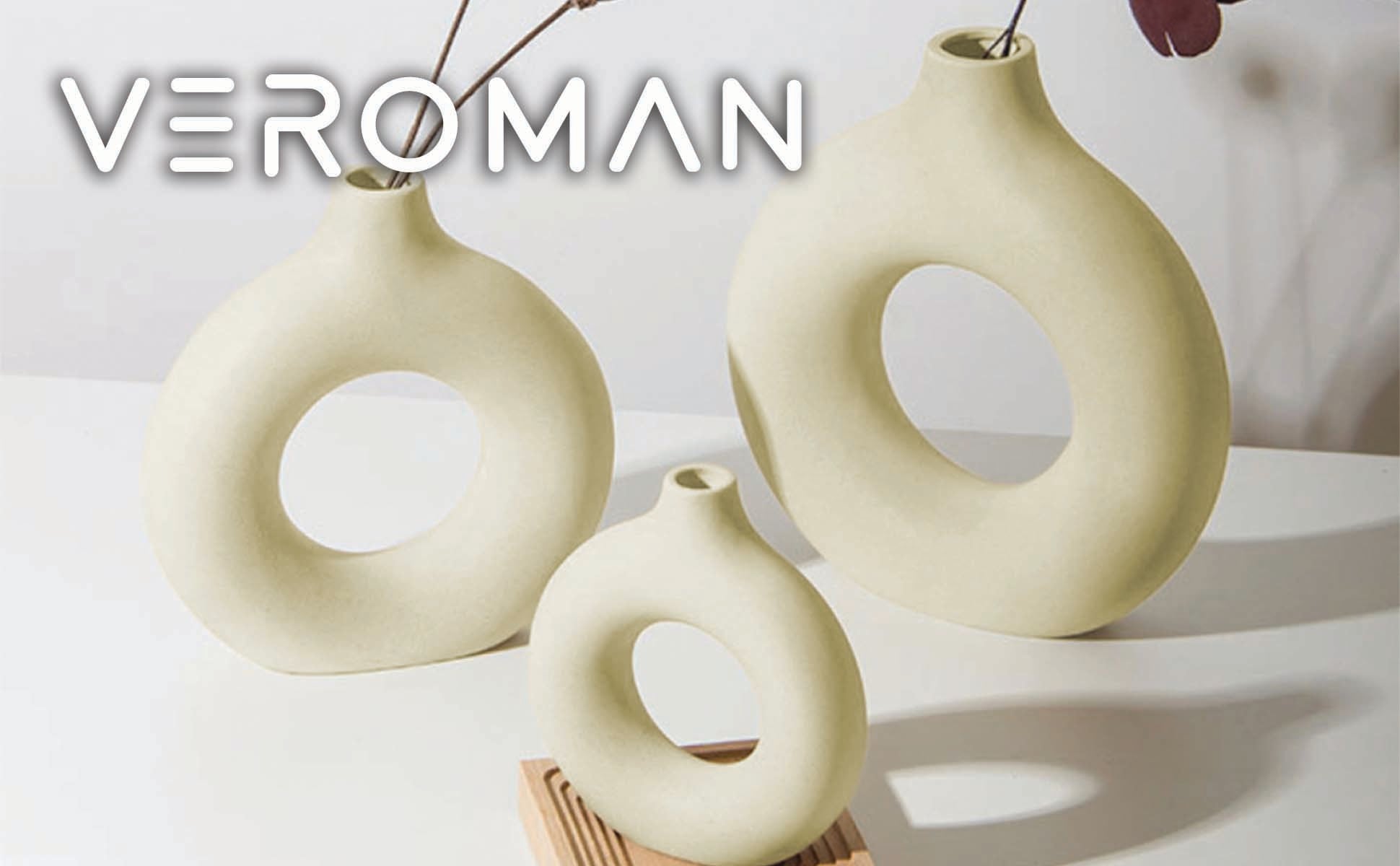 小] VeroMan 花瓶 丸 円形 一輪挿し 花 陶器 出窓 シンプル オシャレ