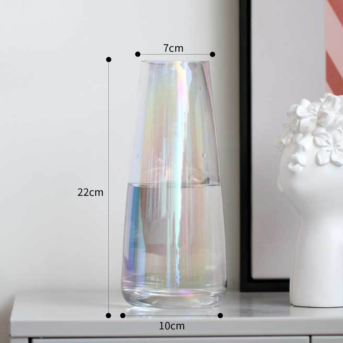 VeroMan フラワーベース オーロラ クリア 透明 花瓶 一輪挿し 花器
