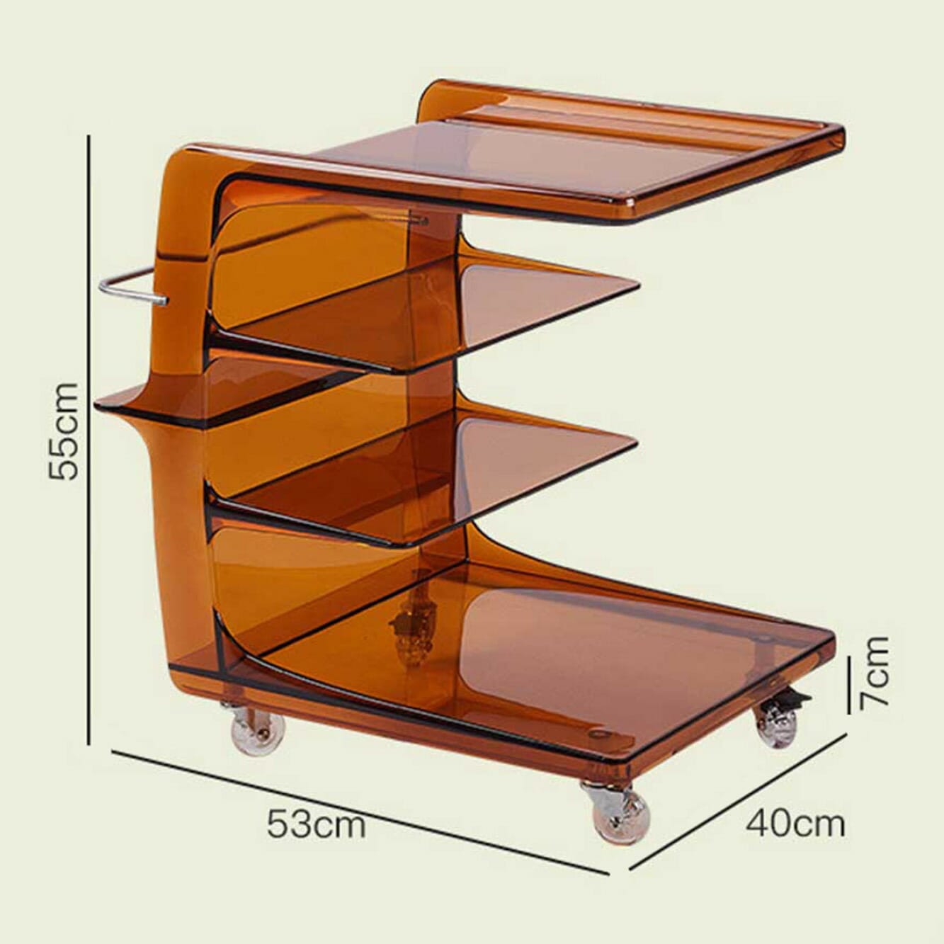 VeroMan クリアラック 曲線が美しい ラック 棚 収納棚 キャスター付き