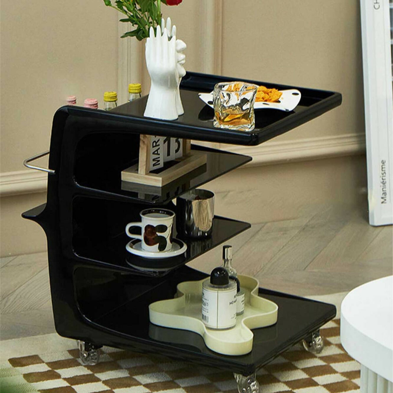 VeroMan クリアラック 曲線が美しい ラック 棚 収納棚 キャスター付き