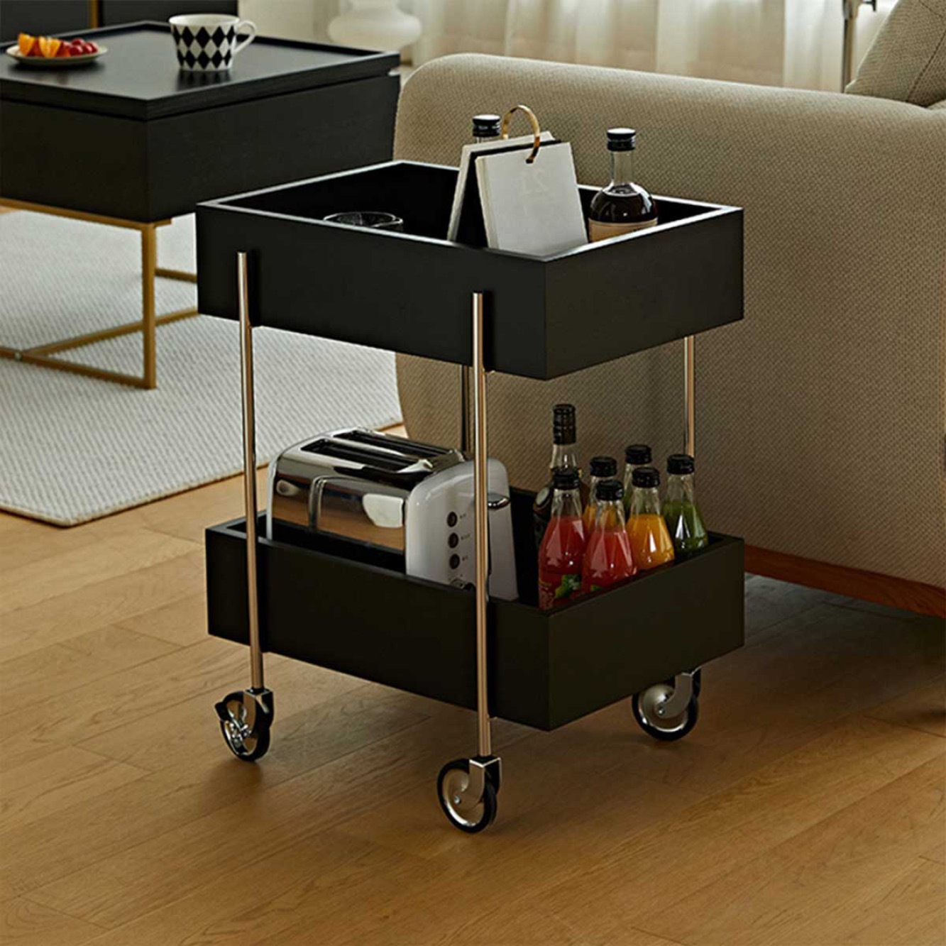 VeroMan キャリーワゴン ワゴン カート キャスター付き 収納ラック