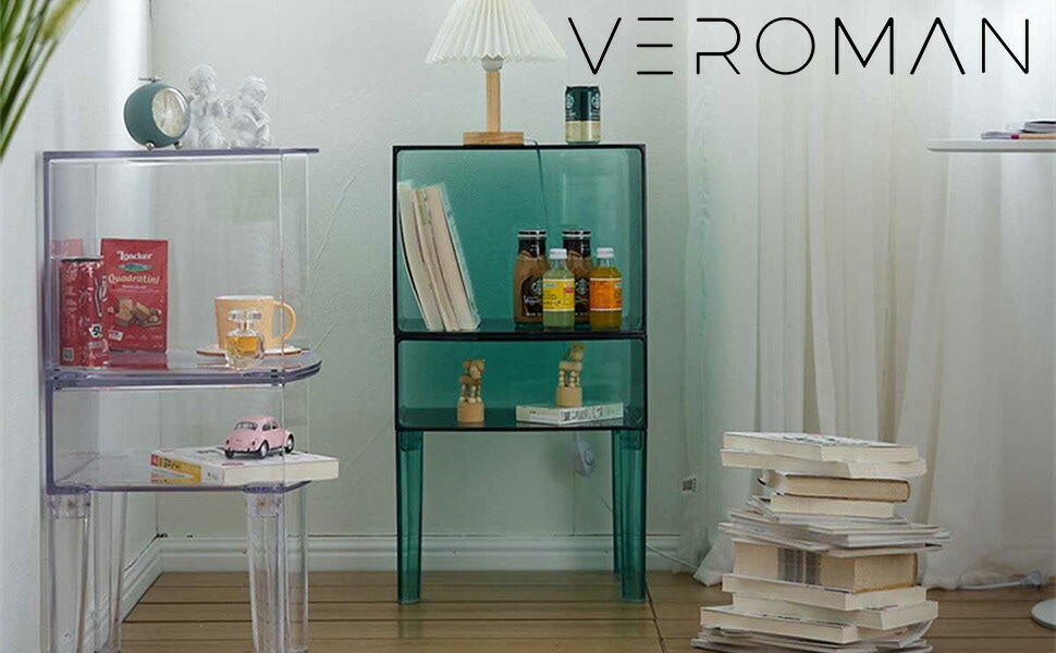2段] VeroMan クリア 収納棚 ラック ディスプレイラック 見せる収納