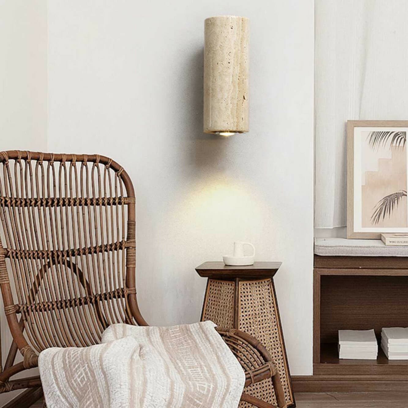 VeroMan 木のぬくもりを感じる大理石のライト 壁掛けライト 照明 間接