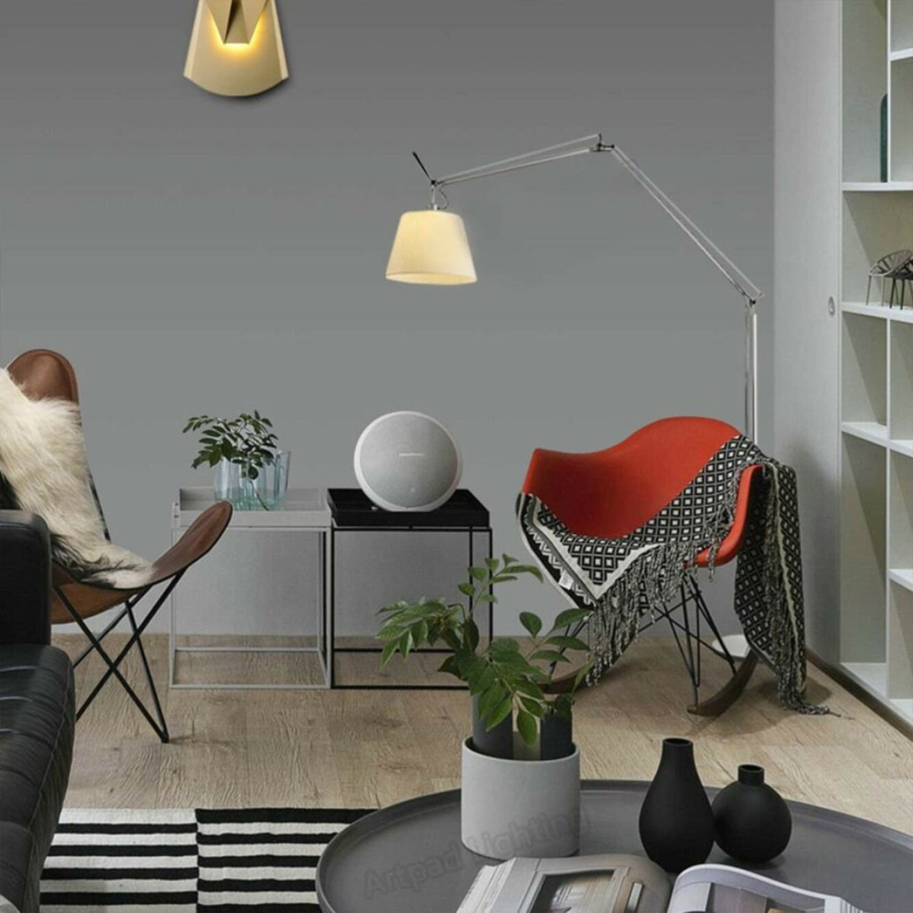 小] VeroMan 変形自在アーム フロアライト スタンドライト 電気 照明