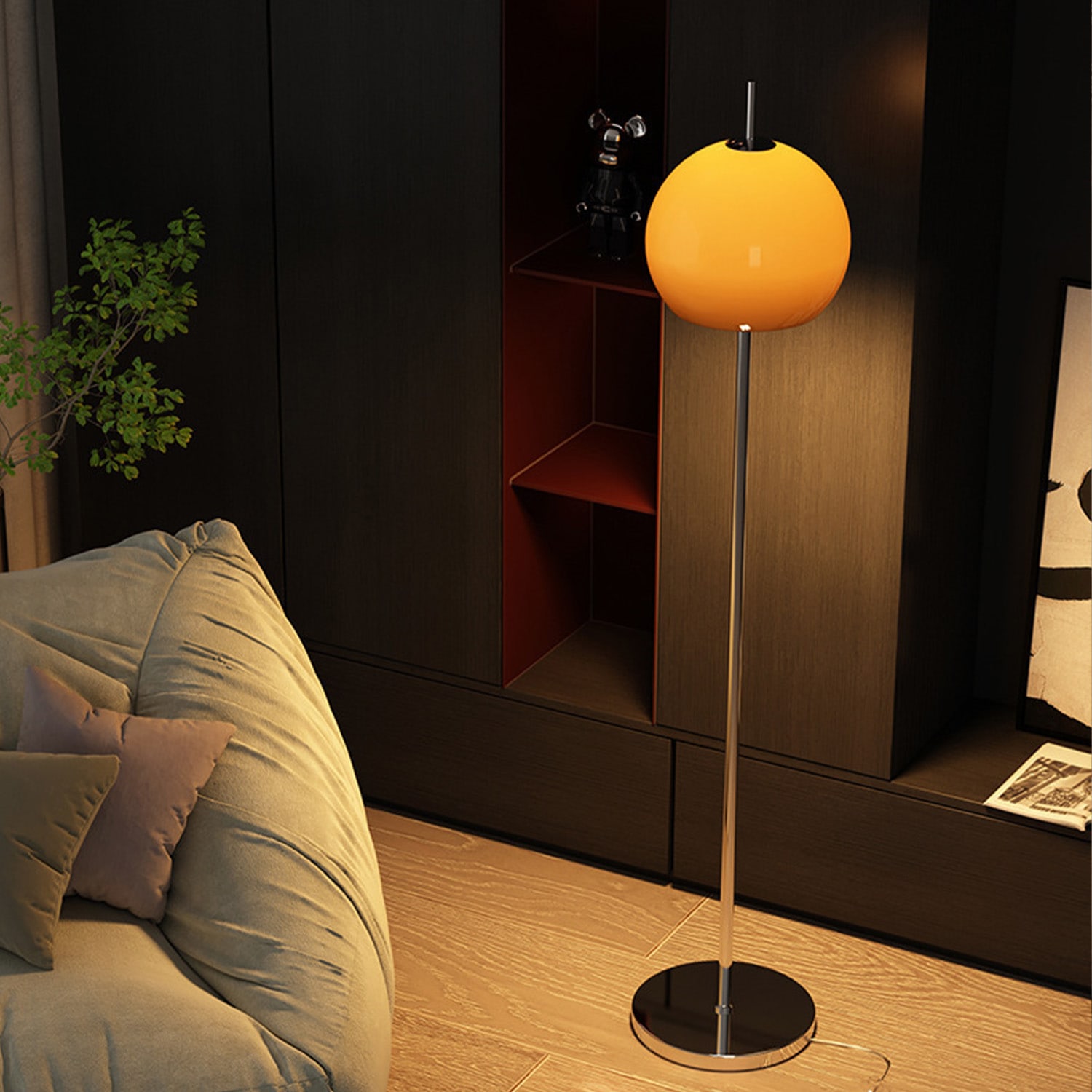 VeroMan ライト フロアライト 半円 ガラス スタンドライト フロア