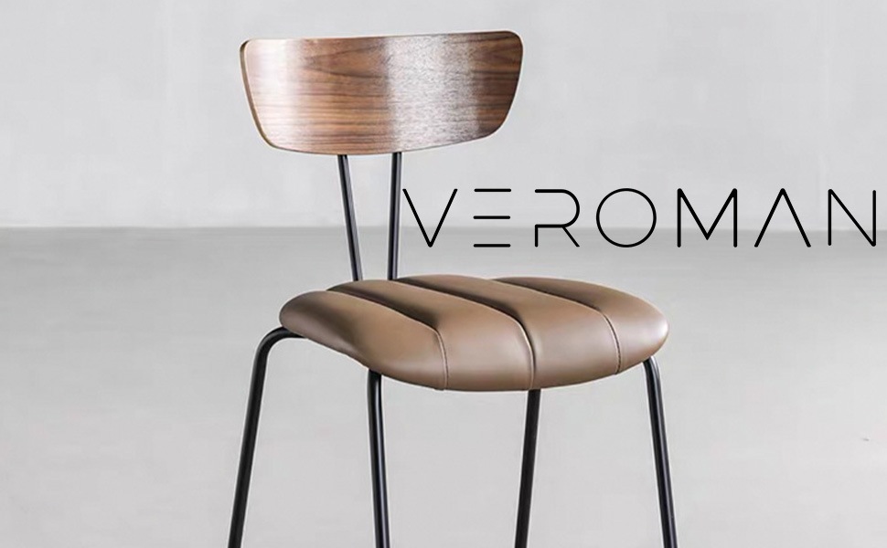 VeroMan ダイニングチェア レザー アイアン脚 カフェチェア