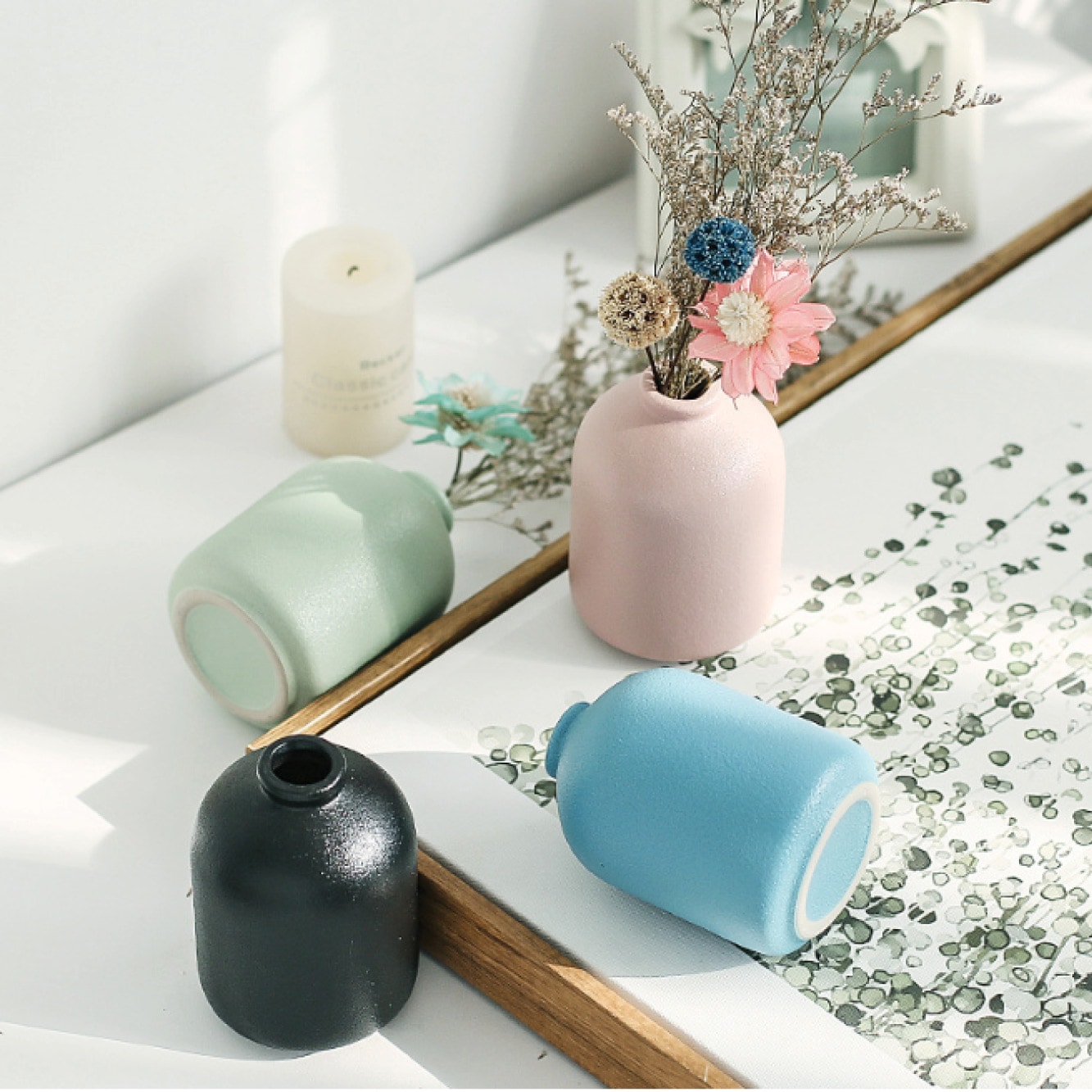 VeroMan 花瓶 カラー セラミック 一輪挿し フラワーベース 器 花 陶器