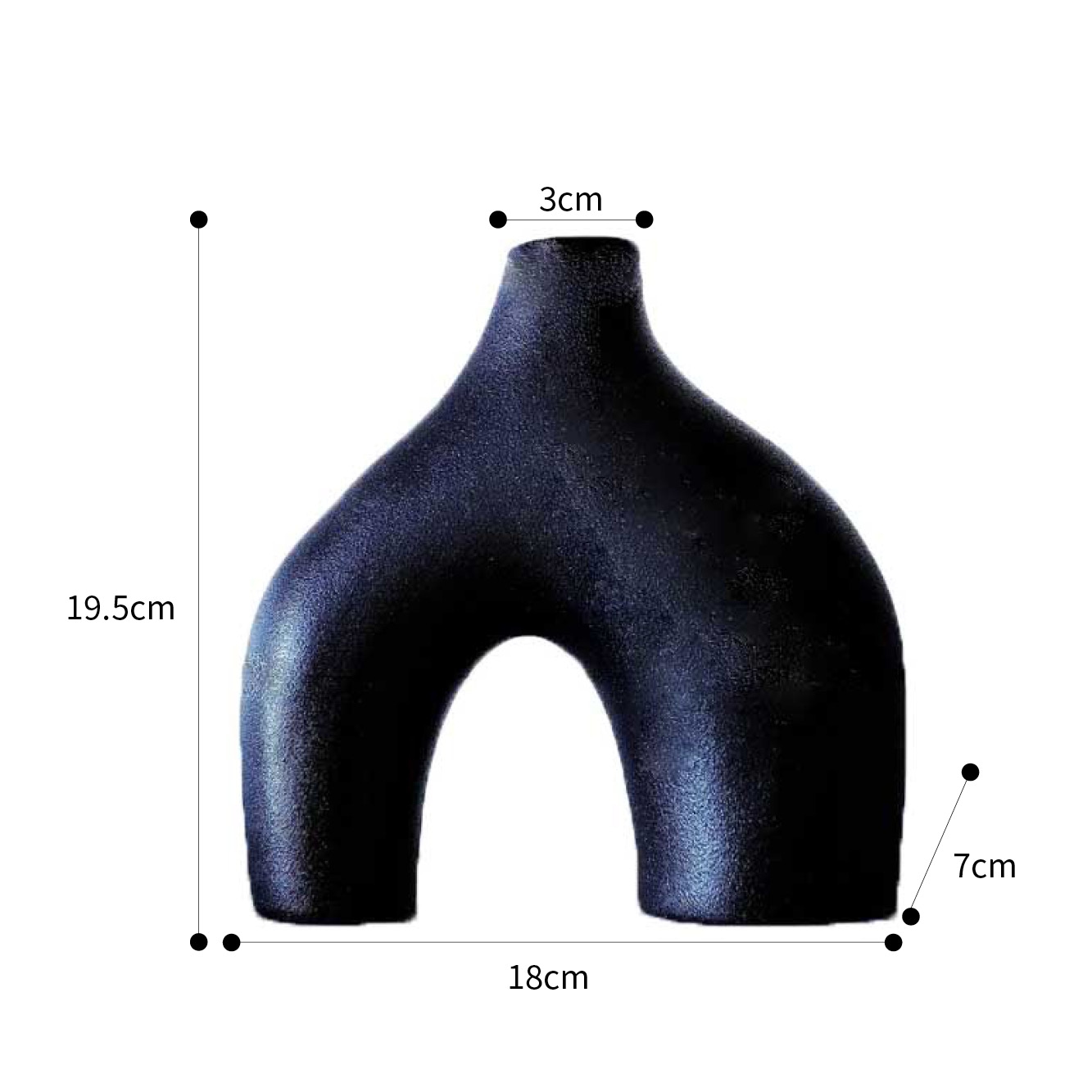 2個セット] VeroMan フラワーベース ブラック セラミック 花瓶