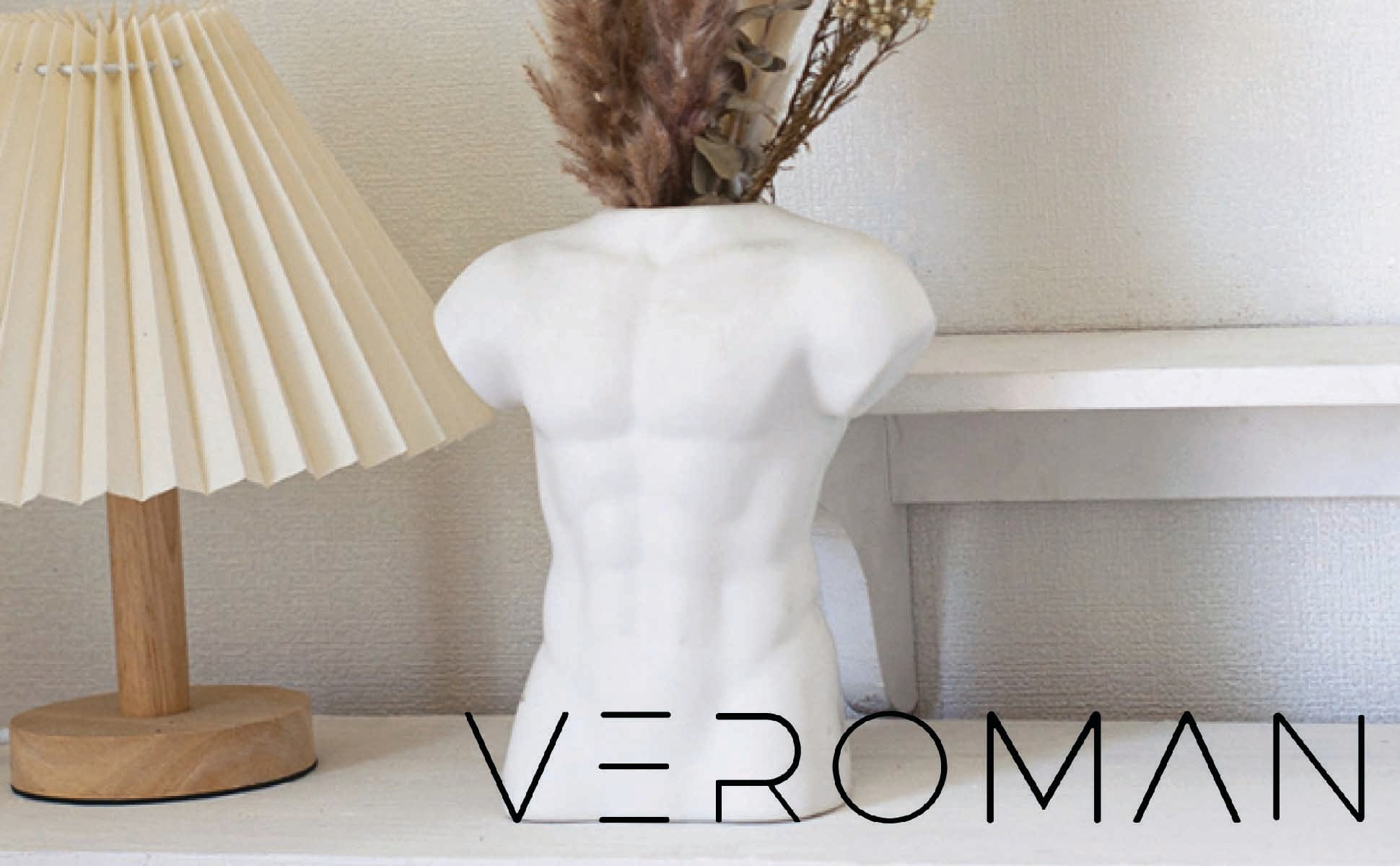 VeroMan 花瓶 ボディアート フラワーベース 人 身体 一輪挿し 花 陶器