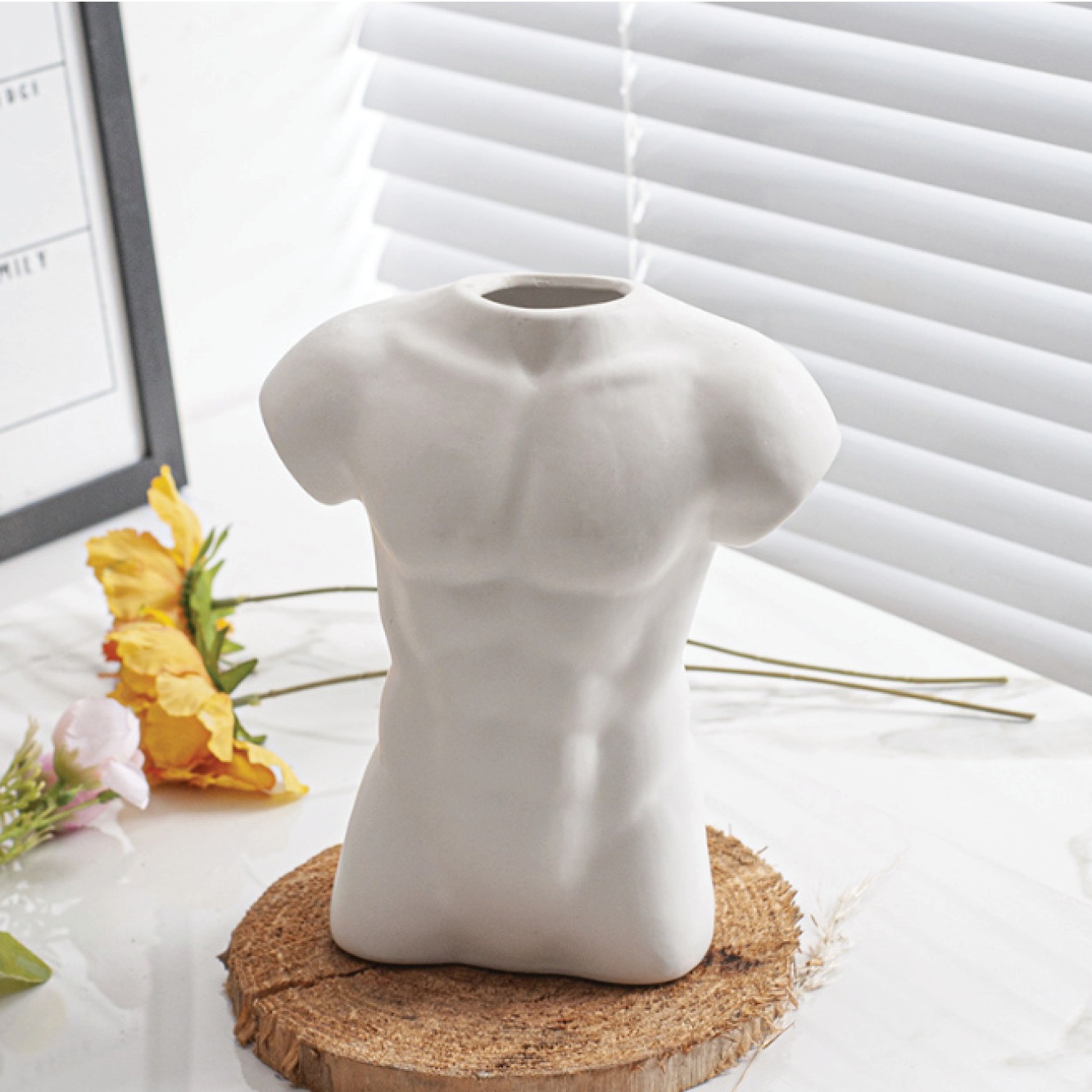 VeroMan 花瓶 ボディアート フラワーベース 人 身体 一輪挿し 花 陶器