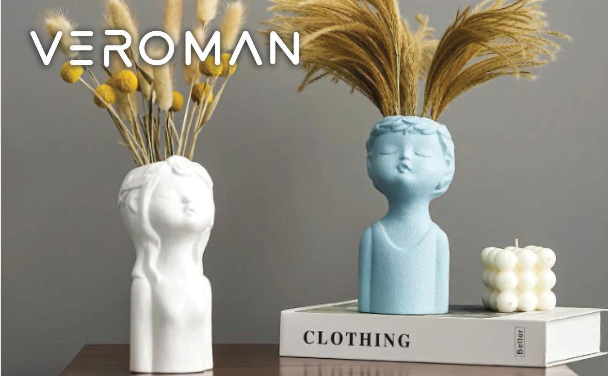 VeroMan 花瓶 フラワーベース 人 セラミックス 一輪挿し