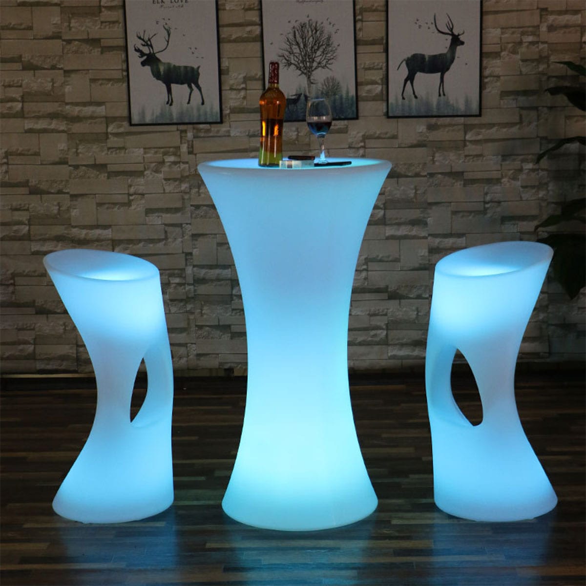 VeroMan LED ライトテーブル カクテルテーブル 光るテーブル 充電式