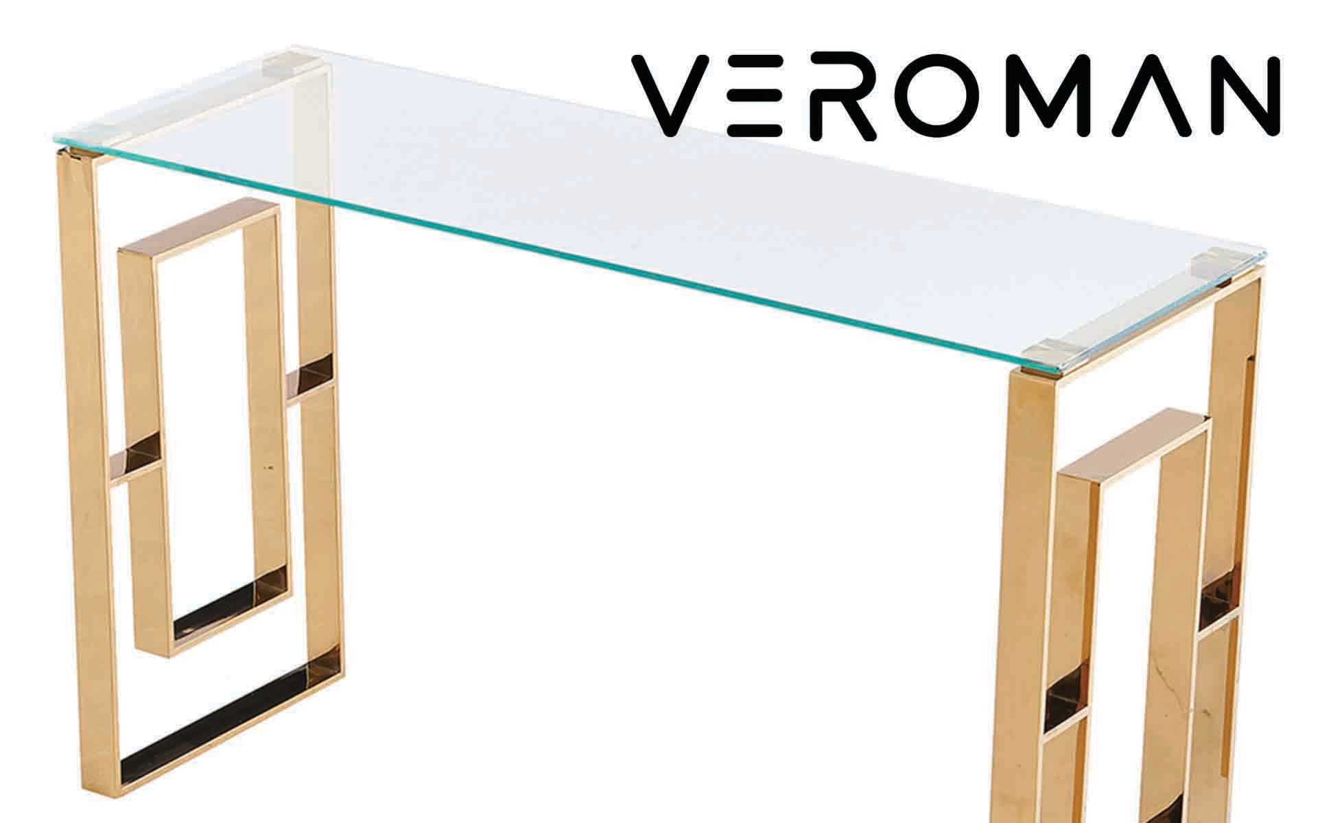 VeroMan ハイテーブル テーブル ガラステーブル ガラス 透明 ゴールド