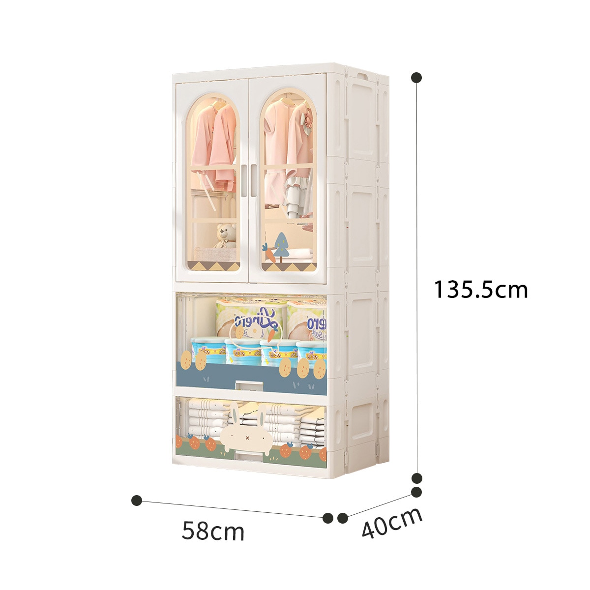 VeroMan キッズ収納ラック 収納ラック 衣装棚 クローゼット 収納