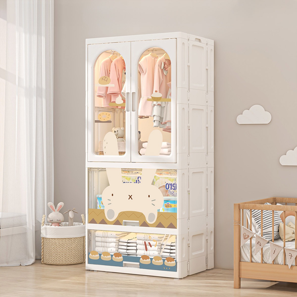 VeroMan キッズ収納ラック 収納ラック 衣装棚 クローゼット 収納