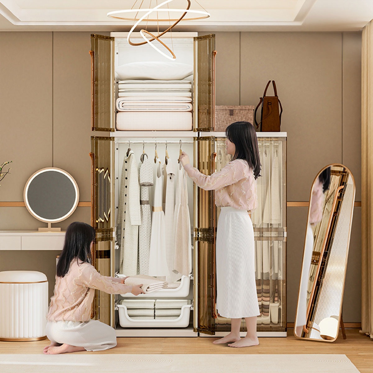 VeroMan キッズ収納ラック 収納ラック 衣装棚 クローゼット 収納