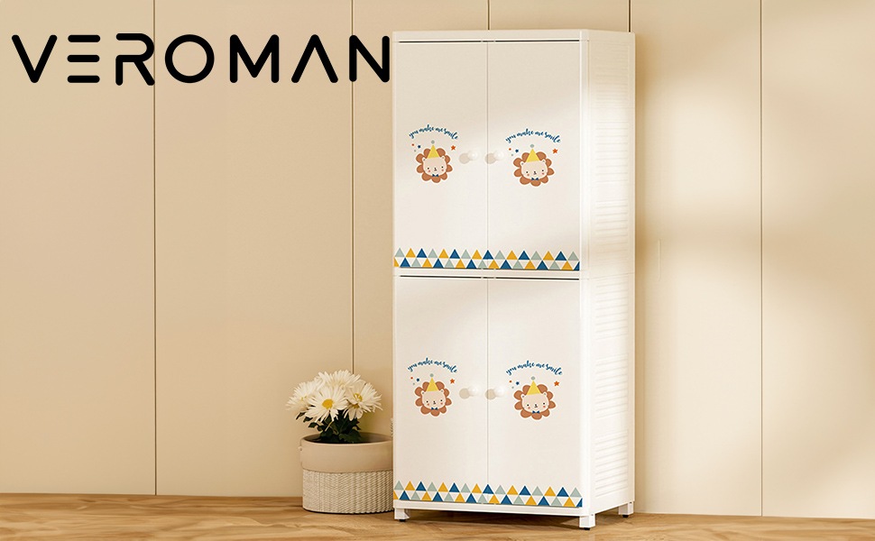 VeroMan キッズ収納ラック 衣装棚 クローゼット ライオン 収納 キッズ