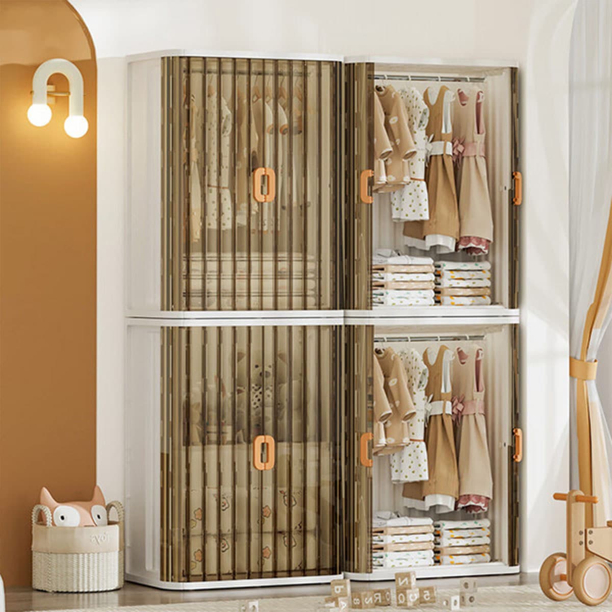 VeroMan キッズ収納ラック 衣装棚 クローゼット 収納 キッズ ベビー