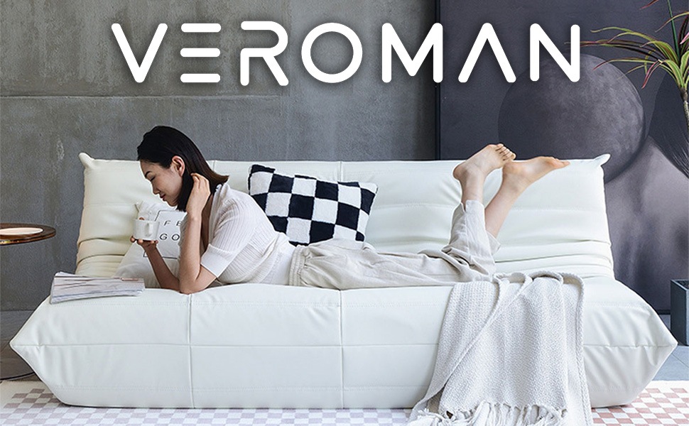 3人掛け] VeroMan レザー調 トーゴ ソファ ウレタン フロアソファ