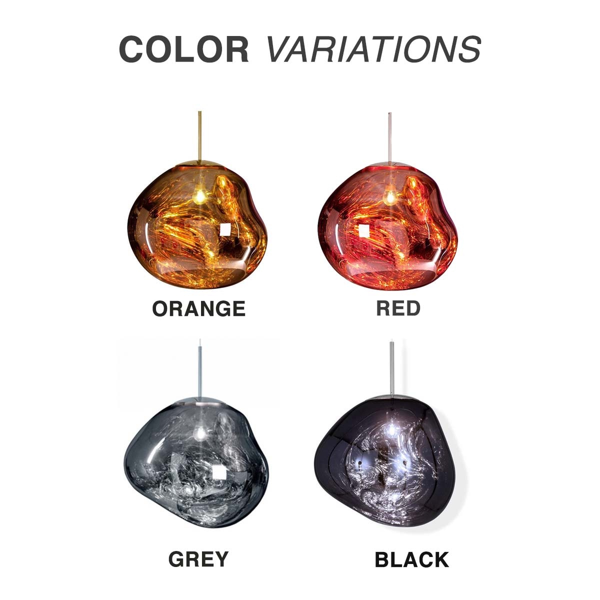 直径38cm] VeroMan 溶け落ちていくような ペンダントライト 鏡の