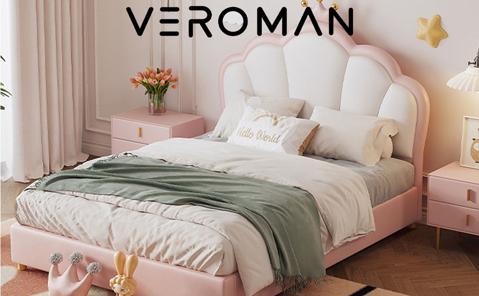 セミダブル]VeroMan 王冠デザインで華やぐお姫様ベッド 丈夫で安心感