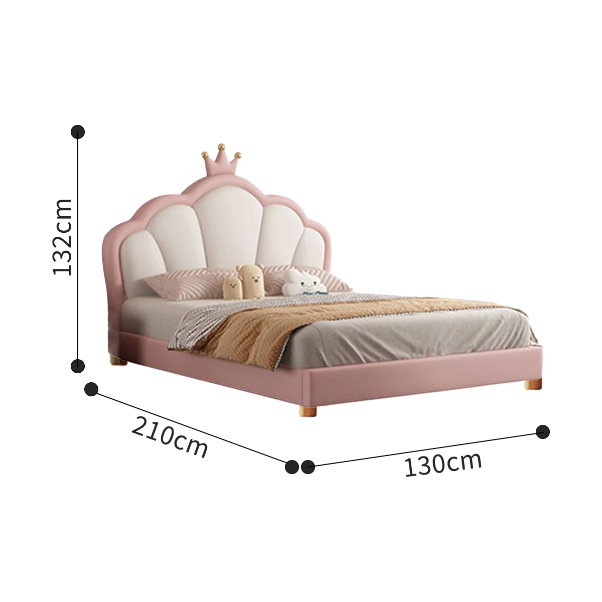 セミダブル]VeroMan 王冠デザインで華やぐお姫様ベッド 丈夫で安心感