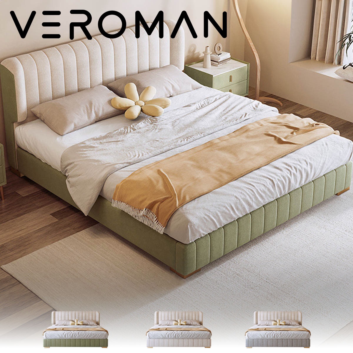 ワイドダブル] VeroMan ベッドフレーム フレーム ローベッド フロア