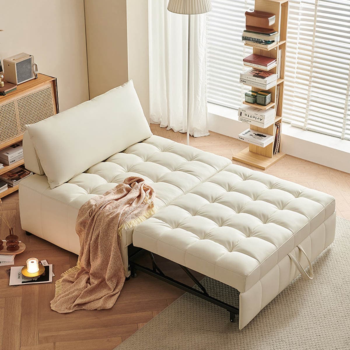 ベージュ ソファベッド メタルフレーム 81dmyRh3y+L._AC_UF894,