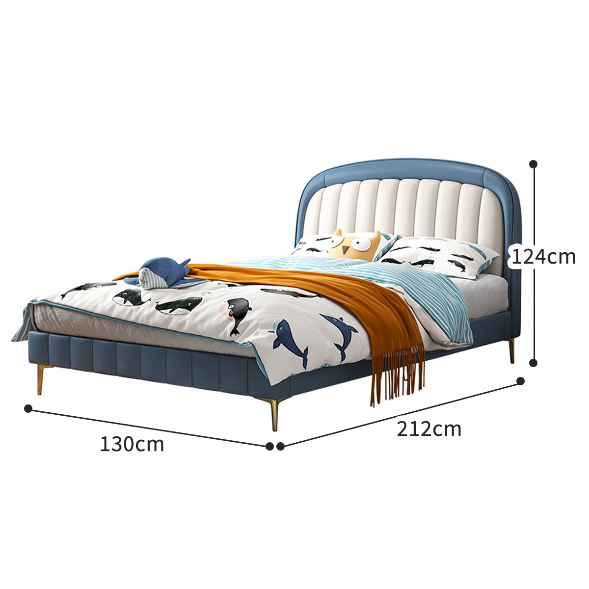 セミダブル] VeroMan クジラデザイン キッズベッド 親肌シリコンで快適