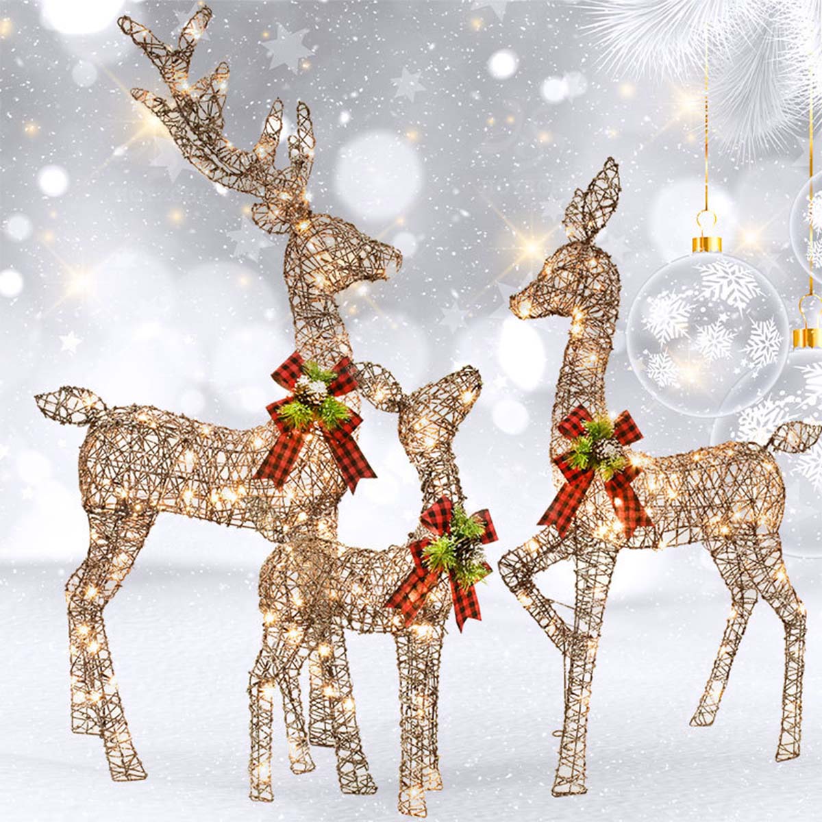 大中小セット] VeroMan 鹿 イルミネーションライト しか 電飾