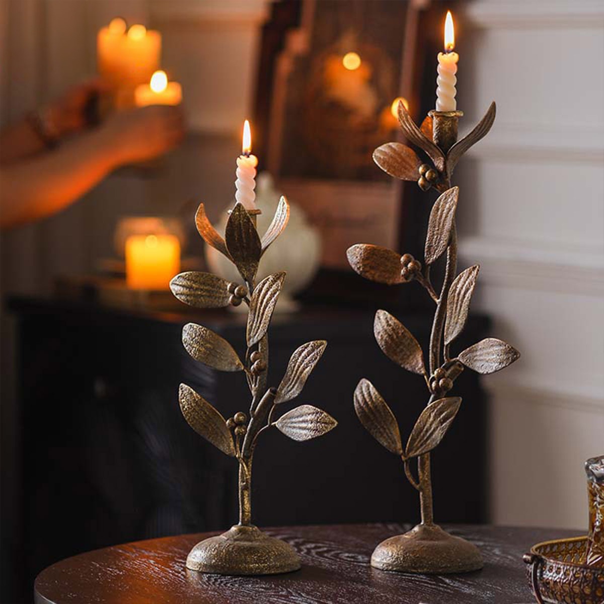 2個セット] VeroMan 自然の調べを奏でるリーフデザインキャンドル