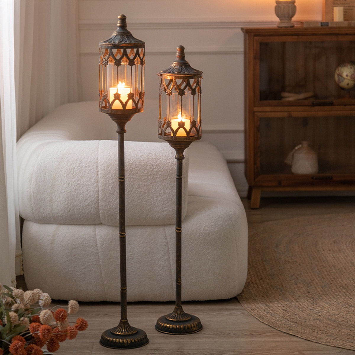 2個セット] VeroMan クラシカルランタンスタンド アンティーク