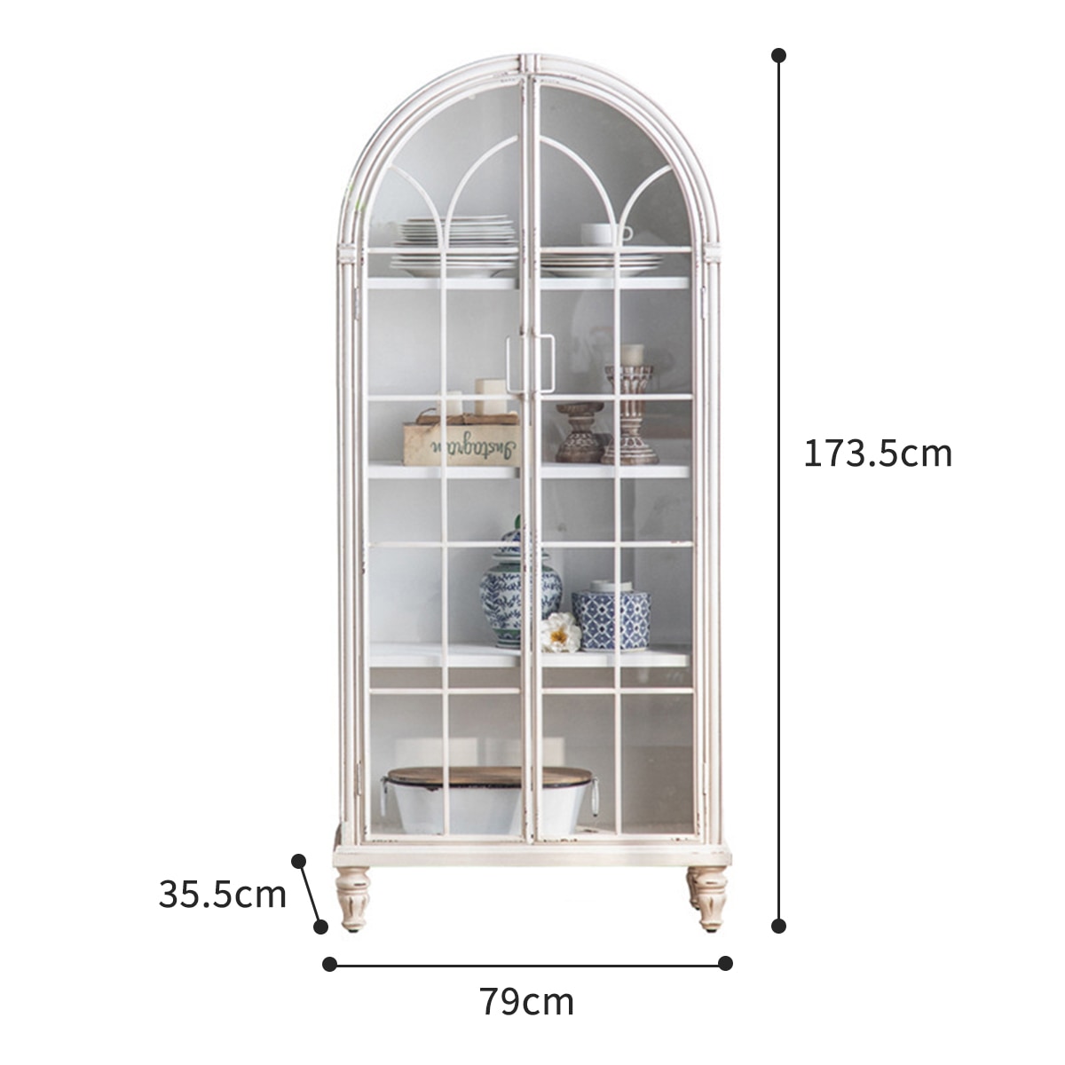 VeroMan 優雅なアーチ型キャビネット 収納とディスプレイを両立する