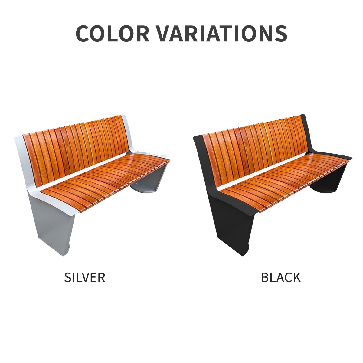 VeroMan 木製 スラット ベンチ 長椅子 ロングチェア スチールフレーム